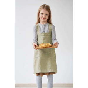 Dětská zelená lněná zástěra Linen Tales Pinafore, 60 x 34 cm obraz