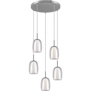 Závěsné svítidlo se skleněným stínidlem ø 48 cm ve stříbrné barvě Barret – Trio Select obraz