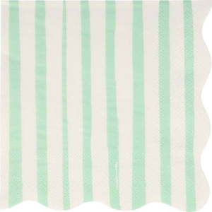 Papírové ubrousky v sadě 16 ks Mint Stripe – Meri Meri obraz