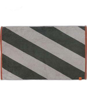 Khaki koupelnová předložka z bio bavlny 50x80 cm Diagonal – Mette Ditmer Denmark obraz