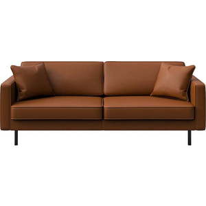 Koňakově hnědá kožená pohovka 207 cm Kobo – MESONICA obraz