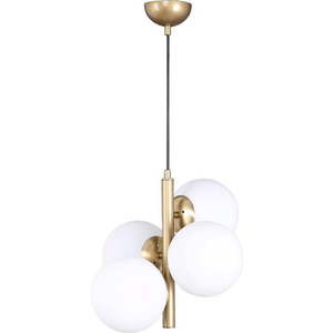 Závěsné svítidlo se skleněným stínidlem ve zlato-bílé barvě ø 15 cm Forte – Squid Lighting obraz