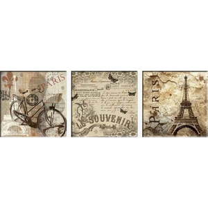 Sada 3 obrazů Tablo Center Vintage Paris obraz