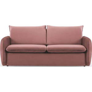 Růžová sametová rozkládací pohovka 214 cm Vienna – Cosmopolitan Design obraz