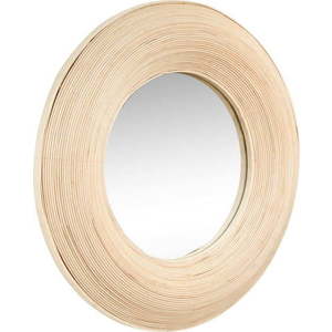 Nástěnné zrcadlo s bambusovým rámem ø 60 cm Blush – Hübsch obraz