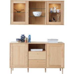 Set nástěnné vitríny s osvětlením a komody v dekoru dubu 133x136 cm Mistral - Hammel Furniture obraz