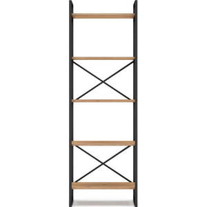 Černý/přírodní regál v dekoru dubu 58x175 cm Dusan – Marckeric obraz