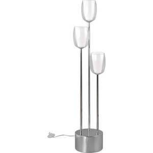 Stojací lampa se skleněným stínidlem ve stříbrné barvě (výška 140 cm) Barret – Trio Select obraz