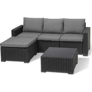 Šedý zahradní lounge set z umělého ratanu pro 3 California – Keter obraz