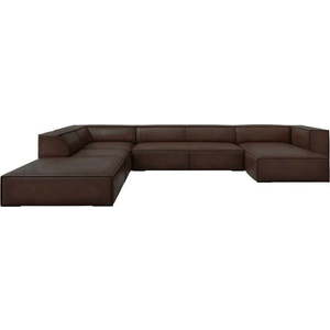 Tmavě hnědá kožená rohová pohovka (levý roh) Madame – Windsor & Co Sofas obraz