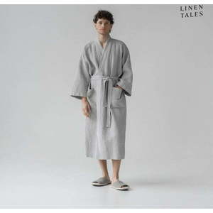 Světle šedý župan velikost L/XL Honeycomb – Linen Tales obraz
