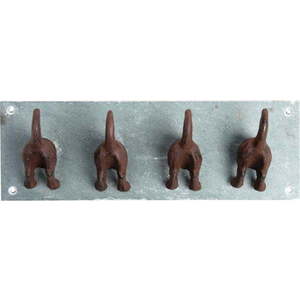 Modrý kovový nástěnný věšák Dogs – Esschert Design obraz