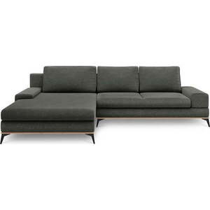Tmavě šedá rozkládací rohová pohovka Windsor & Co Sofas Planet, levý roh obraz