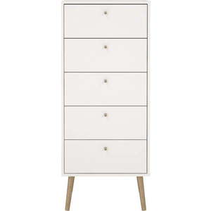 Bílá vysoká komoda 50x120 cm Bodo – Tvilum obraz