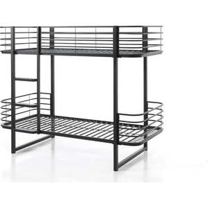 Černá kovová patrová dětská postel s roštem 90x200 cm Oscar – Vipack obraz
