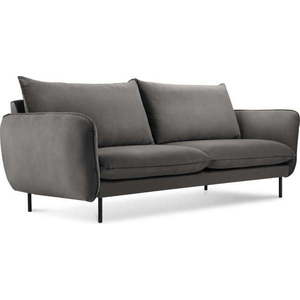 Tmavě šedá sametová pohovka Cosmopolitan Design Vienna, 160 cm obraz