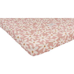 Napínací bavlněné dětské prostěradlo do postýlky 80x160 cm Blush Daisies – Malomi Kids obraz