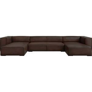 Tmavě hnědá kožená rohová pohovka (do "U") Madame – Windsor & Co Sofas obraz