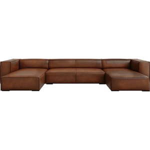 Koňakově hnědá kožená rohová pohovka (do "U") Madame – Windsor & Co Sofas obraz