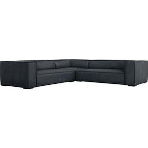 Tmavě modrá kožená rohová pohovka (variabilní) Madame – Windsor & Co Sofas obraz