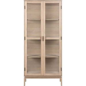 Vitrína v dekoru dubu v přírodní barvě 80x180 cm Linley – Actona obraz