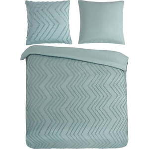 Světle zelené prodloužené povlečení na dvoulůžko z mikrovlákna 200x220 cm Pure Zigzag – Good Morning obraz