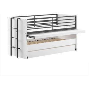 Bílá patrová dětská postel s výsuvným lůžkem s roštem 90x200 cm Sam – Vipack obraz