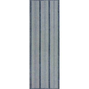 Vnitřní a venkovní koberec zelenomodrý 80x230 cm Roma Stripe – Flair Rugs obraz