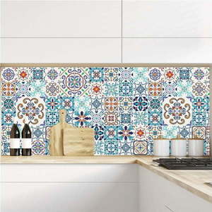Sada 60 nástěnných samolepek Ambiance Tiles Azulejos Antibes, 10 x 10 cm obraz