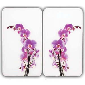 Sada 2 skleněných krytů na sporák Wenko Orchid, 52 x 30 cm obraz