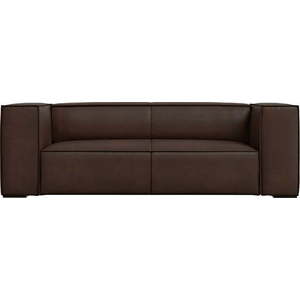 Tmavě hnědá kožená pohovka 212 cm Madame – Windsor & Co Sofas obraz
