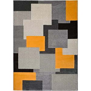 Šedo-oranžový koberec Universal Leo Square, 160 x 230 cm obraz