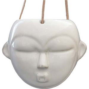 Bílý závěsný květináč PT LIVING Mask, výška 15, 2 cm obraz