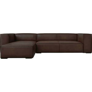 Tmavě hnědá kožená rohová pohovka (levý roh) Madame – Windsor & Co Sofas obraz