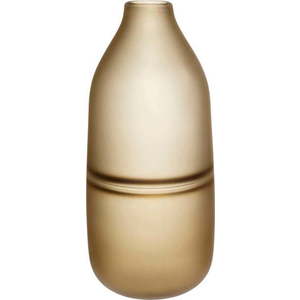 Hnědá skleněná váza Hübsch Frosted, výška 30 cm obraz