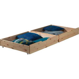 Sada 2 přírodních úložných boxů pod postel Vipack Pino obraz