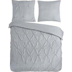 Šedé prodloužené povlečení na dvoulůžko z mikrovlákna 200x220 cm Pure Elegance – Good Morning obraz