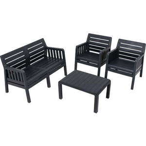 Antracitový zahradní lounge set pro 4 Lara – Floriane Garden obraz