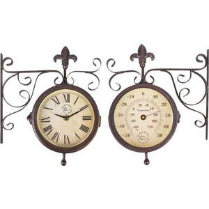 Venkovní nástěnné hodiny s teploměrem Esschert Design Rustic obraz