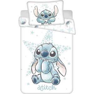 Bílé bavlněné dětské povlečení do postýlky 100x135 cm Lilo and Stitch "White Star" – Jerry Fabrics obraz