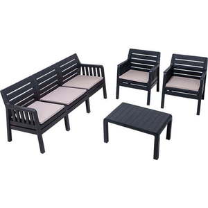 Antracitový zahradní lounge set pro 5 Lara – Floriane Garden obraz