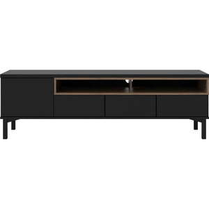 Černý TV stolek 156x48x48 cm Roomers – Tvilum obraz