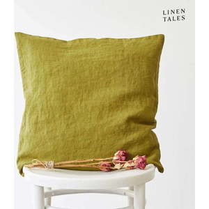 Lněný povlak na polštář 45x45 cm Moss Green – Linen Tales obraz