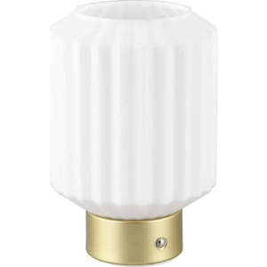 Stmívatelná LED stolní lampa v bílé a zlaté barvě se skleněným stínidlem (výška 19, 5 cm) Lord – Trio obraz