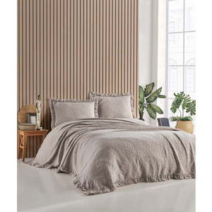 Hnědý set přehozu a povlaků na polštář na dvoulůžko 220x240 cm Ilda – Mijolnir obraz