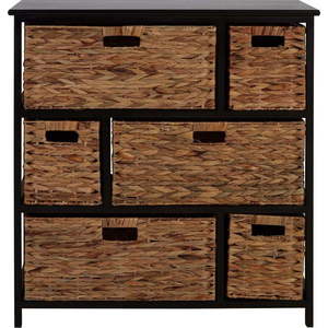 Koupelnový regál z masivu pavlovnie v černo-přírodní barvě 80x76 cm Padstow – Premier Housewares obraz