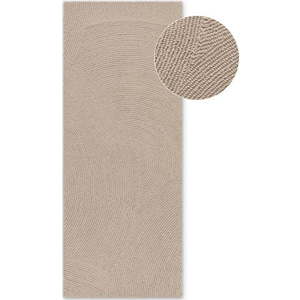 Béžový ručně tkaný vlněný běhoun 80x200 cm Eleni Light Beige – Hanse Home obraz