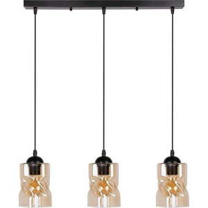 Černé závěsné svítidlo se skleněným stínidlem 10x62 cm Felis – Candellux Lighting obraz