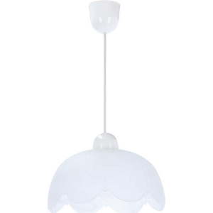 Bílé závěsné svítidlo se skleněným stínidlem ø 25 cm Bratek – Candellux Lighting obraz