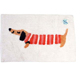 Červeno-bílá koupelnová předložka 83x52, 5 cm Sausage Dog – Rex London obraz